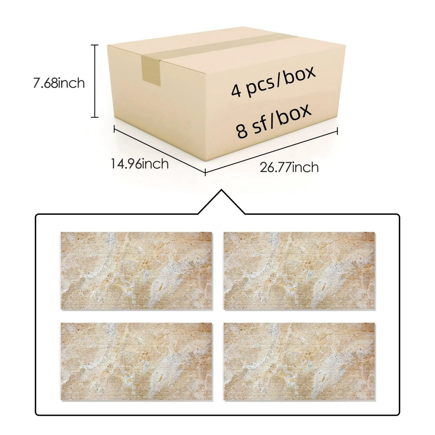 Textured Finished, 3D Tiles For Wall Decoration (Set of 4) by HouseOfZazla