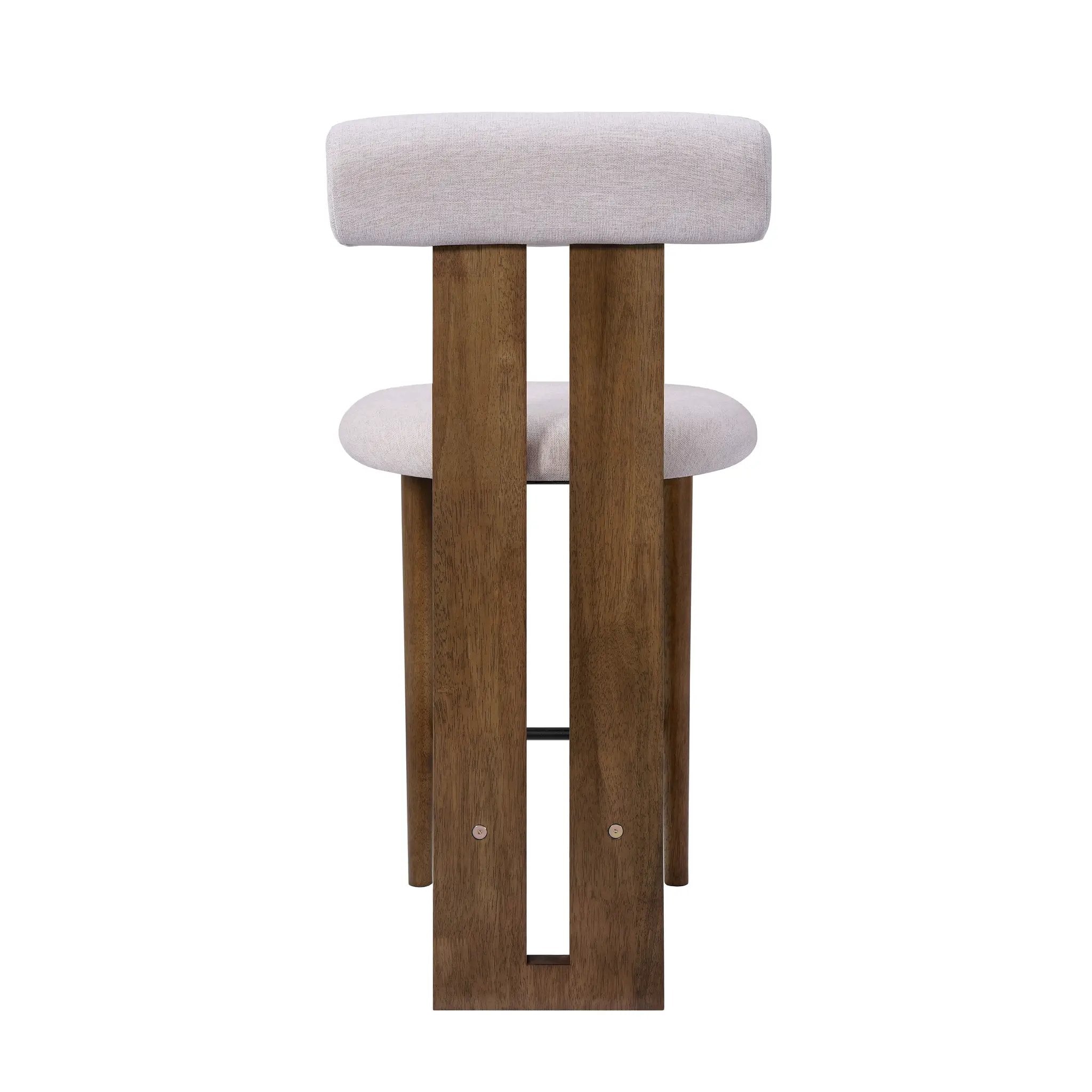 Renee Indoor Modern Split-Back Rubber Wood Counter Stool by HouseOfZazla