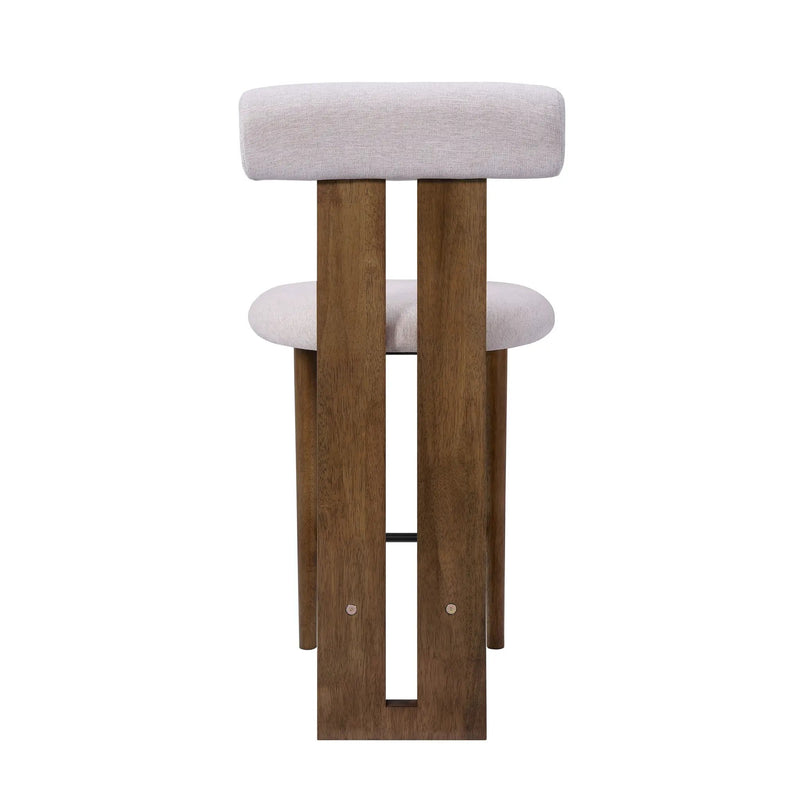 Renee Indoor Modern Split-Back Rubber Wood Counter Stool by HouseOfZazla