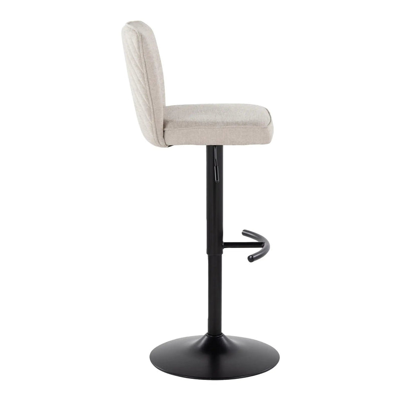 Henry - Contemporary Adjustable Barstool & Swivel With Rounded T Footrest (Set of 2) by HouseOfZazla