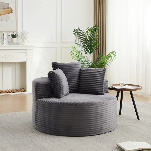 43-inch Round Corduroy Single Sofa, photo 2 of 10