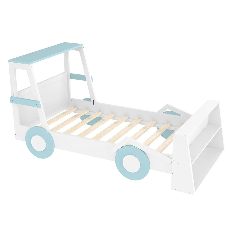 Twin Size Car Bed with Storage Shelves by HouseOfZazla