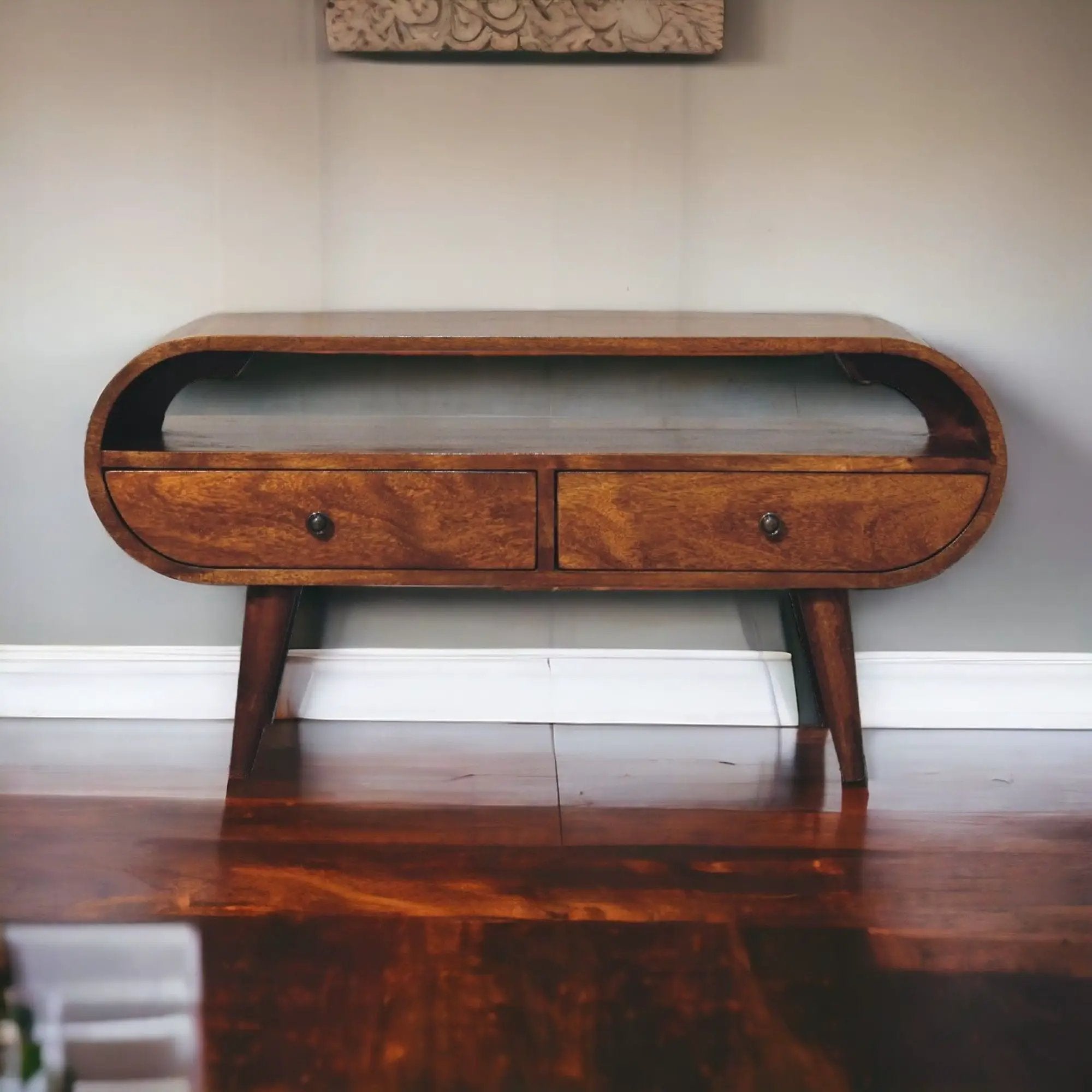 Solid Wood Circular TV Stand by Unique Piece Furniture