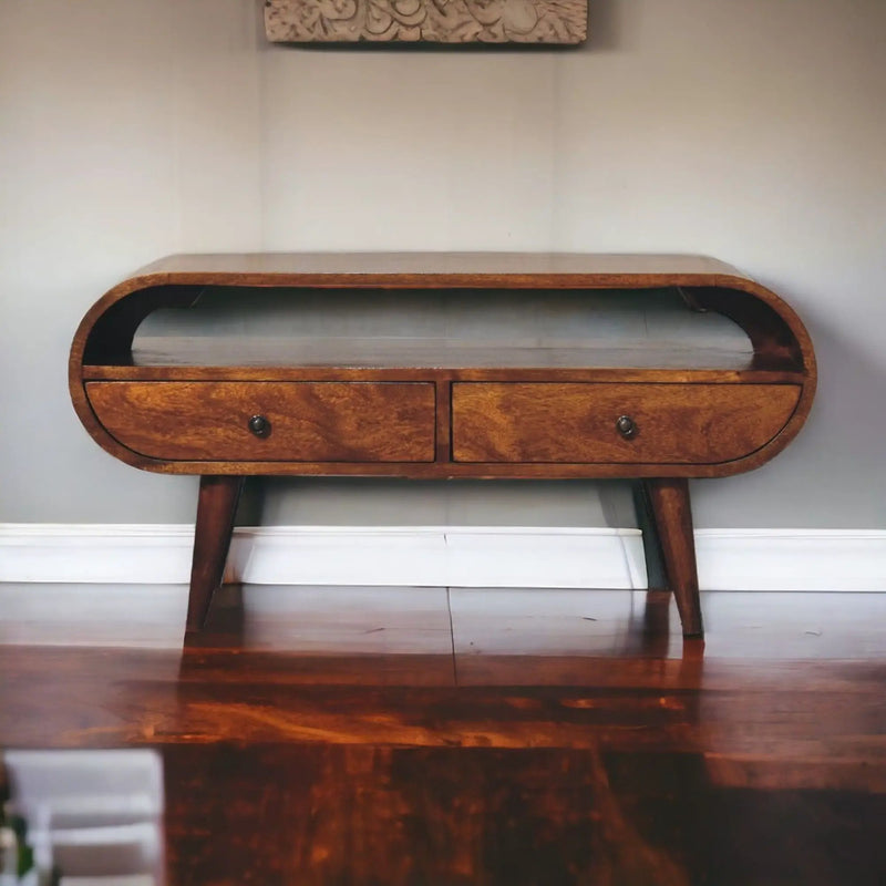 Solid Wood Circular TV Stand by Unique Piece Furniture