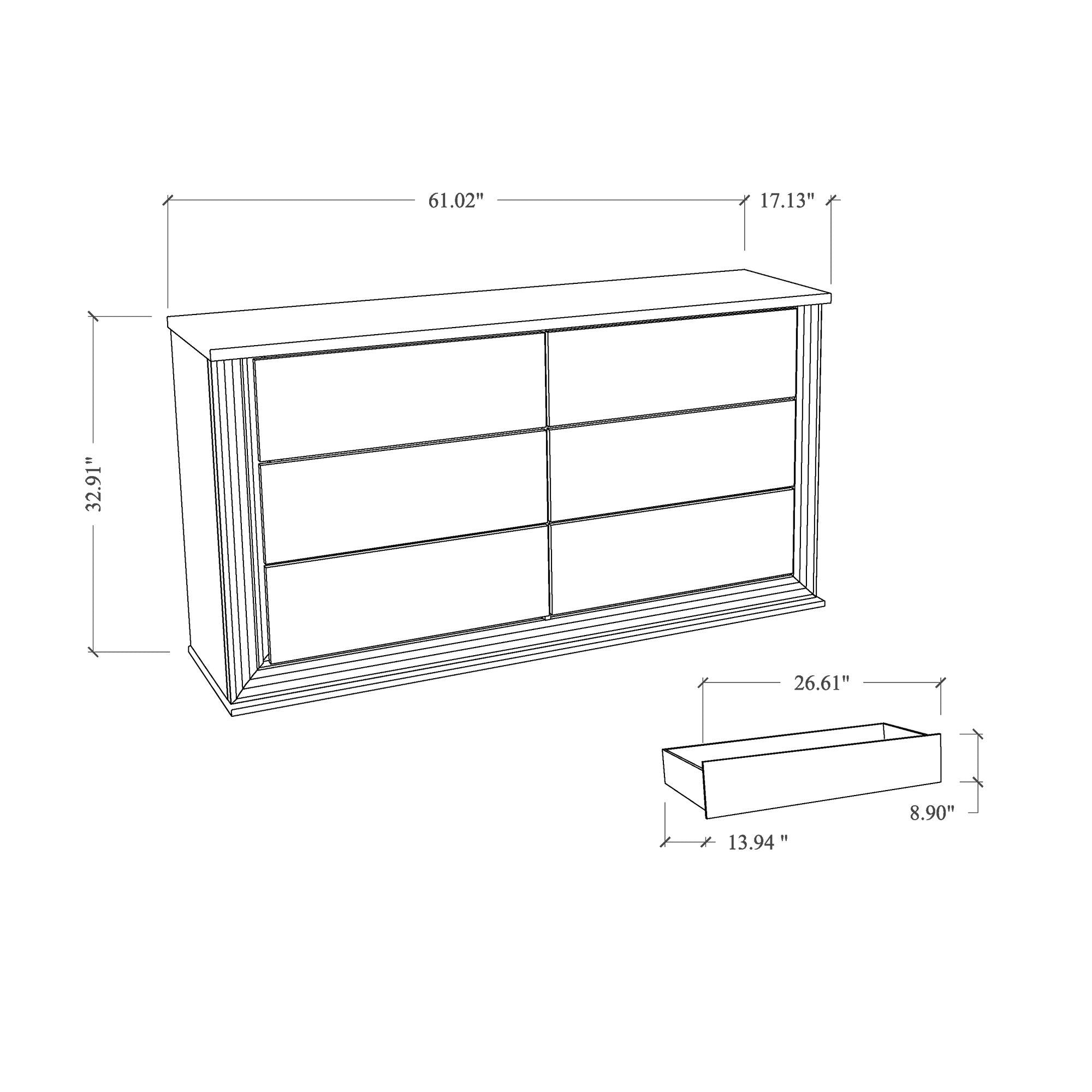 Moon - Smooth Dresser With LED - White by HouseOfZazla