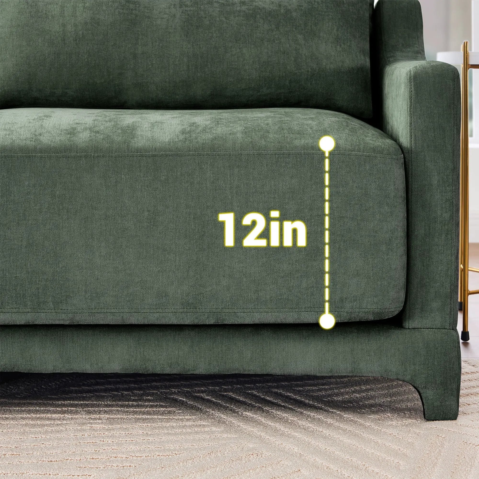 Elegant Sofa With Ergonomic Design And Lumbar Pillows