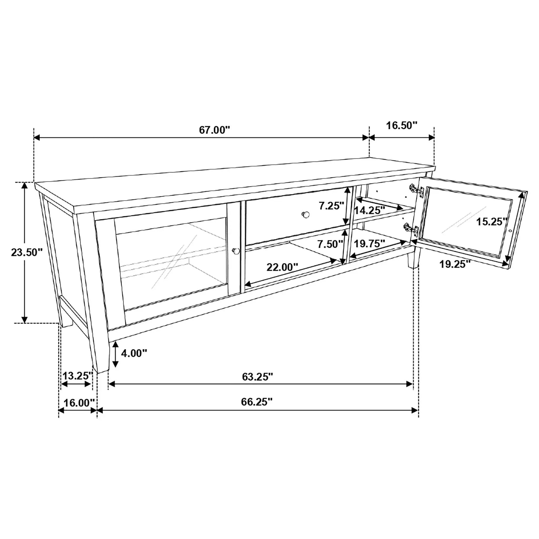Evanston - 3 Piece 67" TV Stand - White by HouseOfZazla