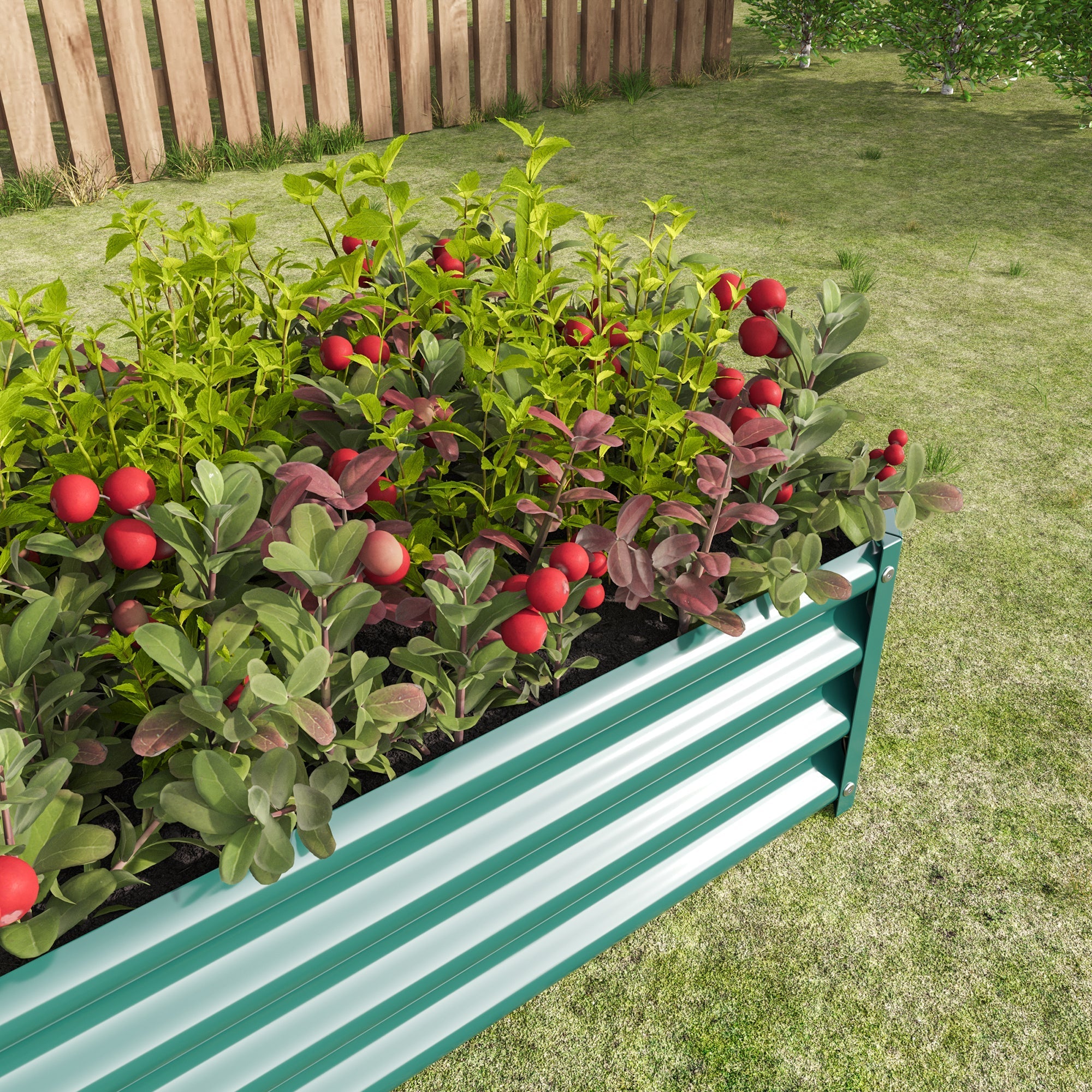 Metal Raised Garden Bed, Rectangle Raised Planter 4×2×1ft by HouseOfZazla