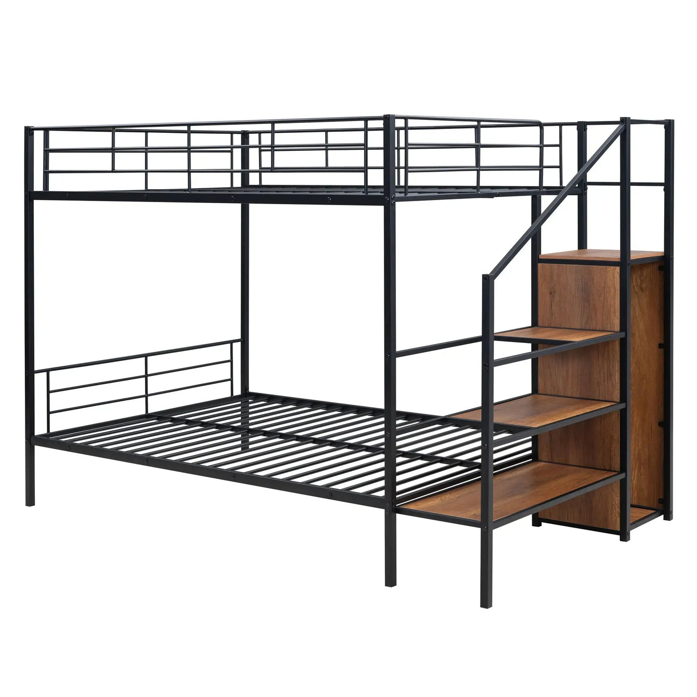Bunk Bed With Lateral Storage Ladder And Wardrobe by HouseOfZazla