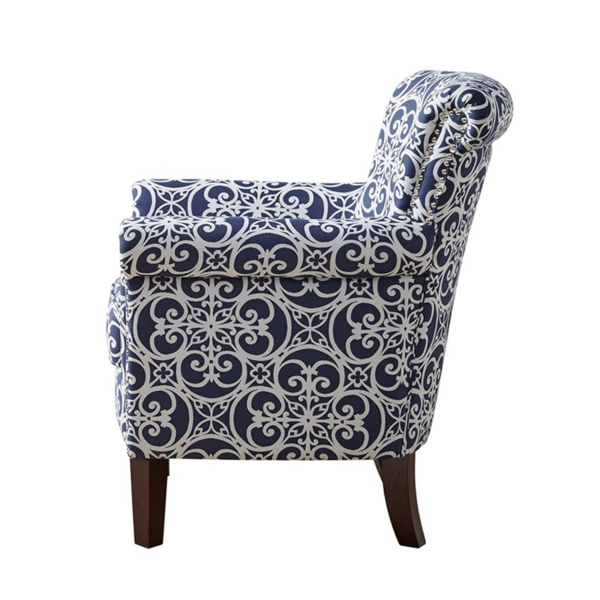 Tight Back Club Chair with Nailhead Trim - Blue or Beige, photo 7 of 13