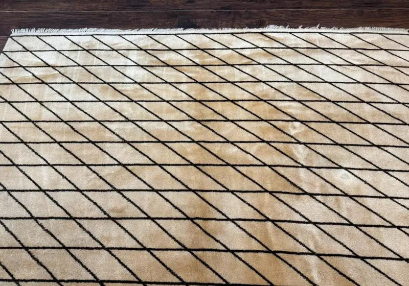 German Rug 7x10, Vintage Handmade Carpet, Contemporary by Jewel Rugs