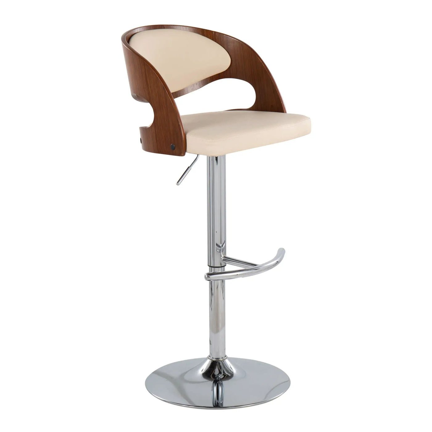 Pino - Mid Century Modern Adjustable Barstool & Swivel With Rounded T Footrest (Set of 2) by HouseOfZazla