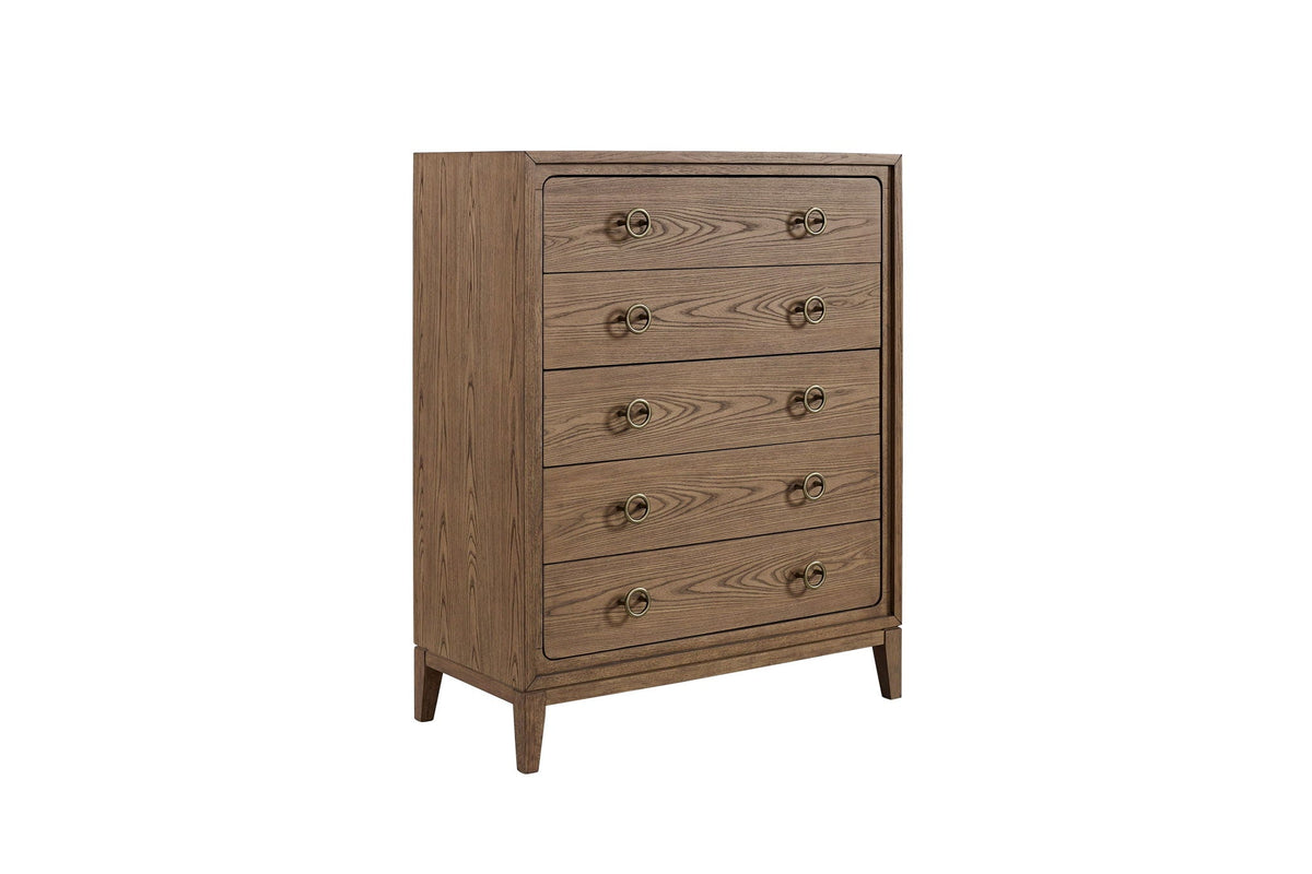 5 Drawer Chest Ample Storage with Cedar & Felt-Lined Drawers - Black or Light Brown