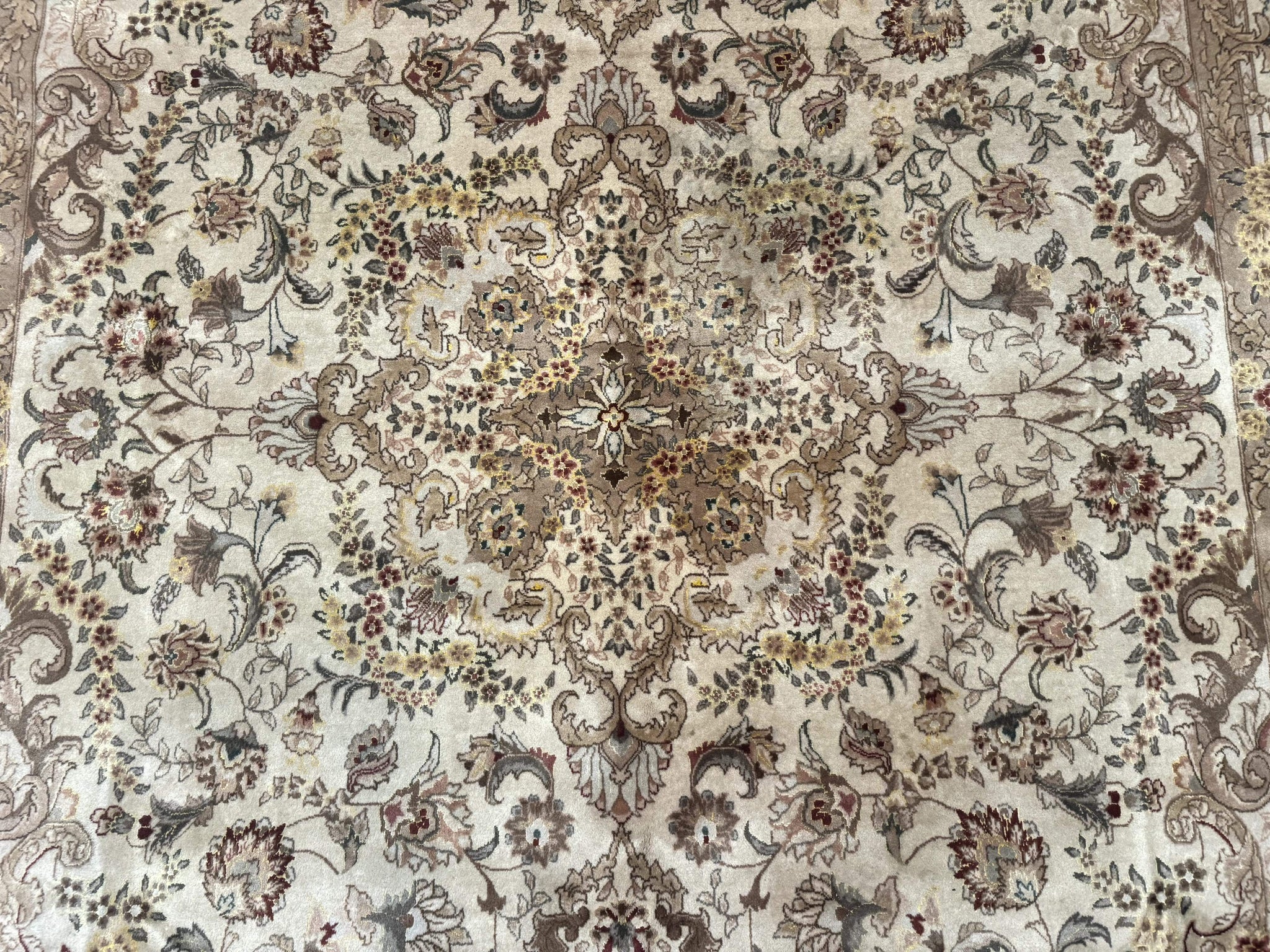 Sino Persian Rug 8x12, Wool & Silk, Traditional Elegant Carpet, Fine 200 KPSI by Jewel Rugs