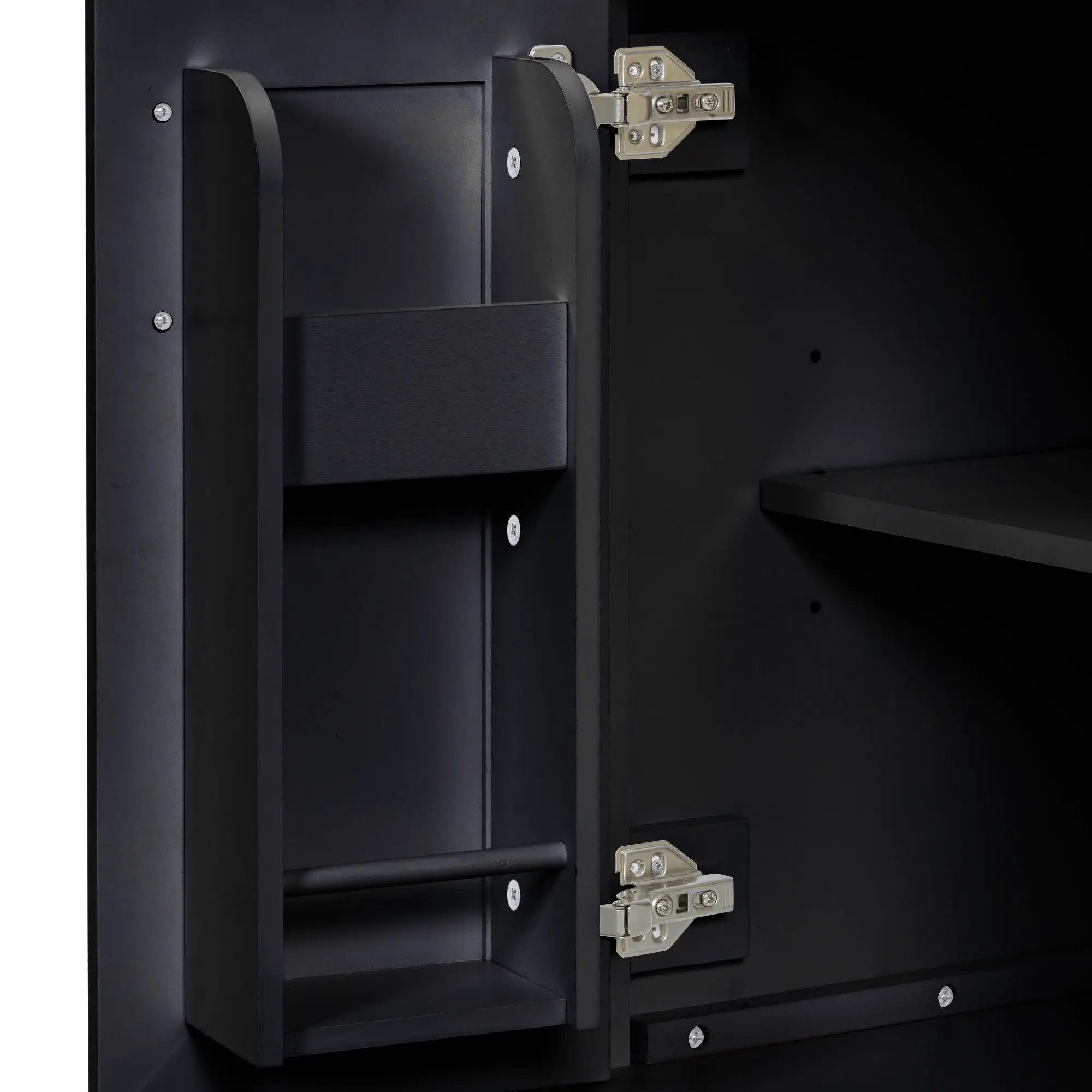 Modern Bathroom Vanity With Ceramic Sink, Soft-Close Doors, Flip Drawer, U-Shaped Shelves, Elegant Storage Solution