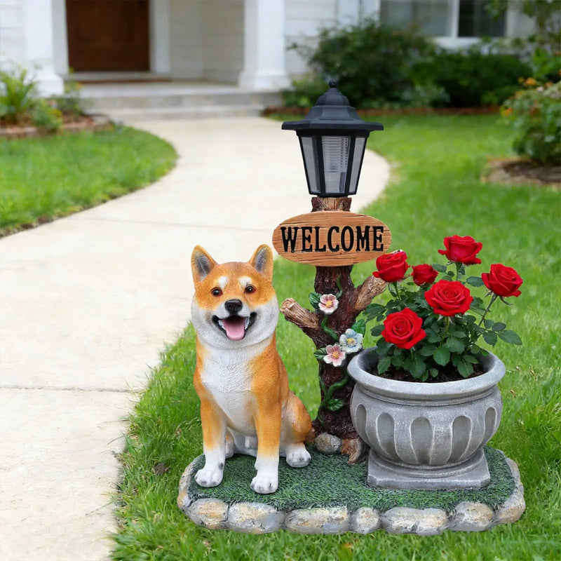 Sitting Akita Dog Planter Garden Decor by HouseOfZazla