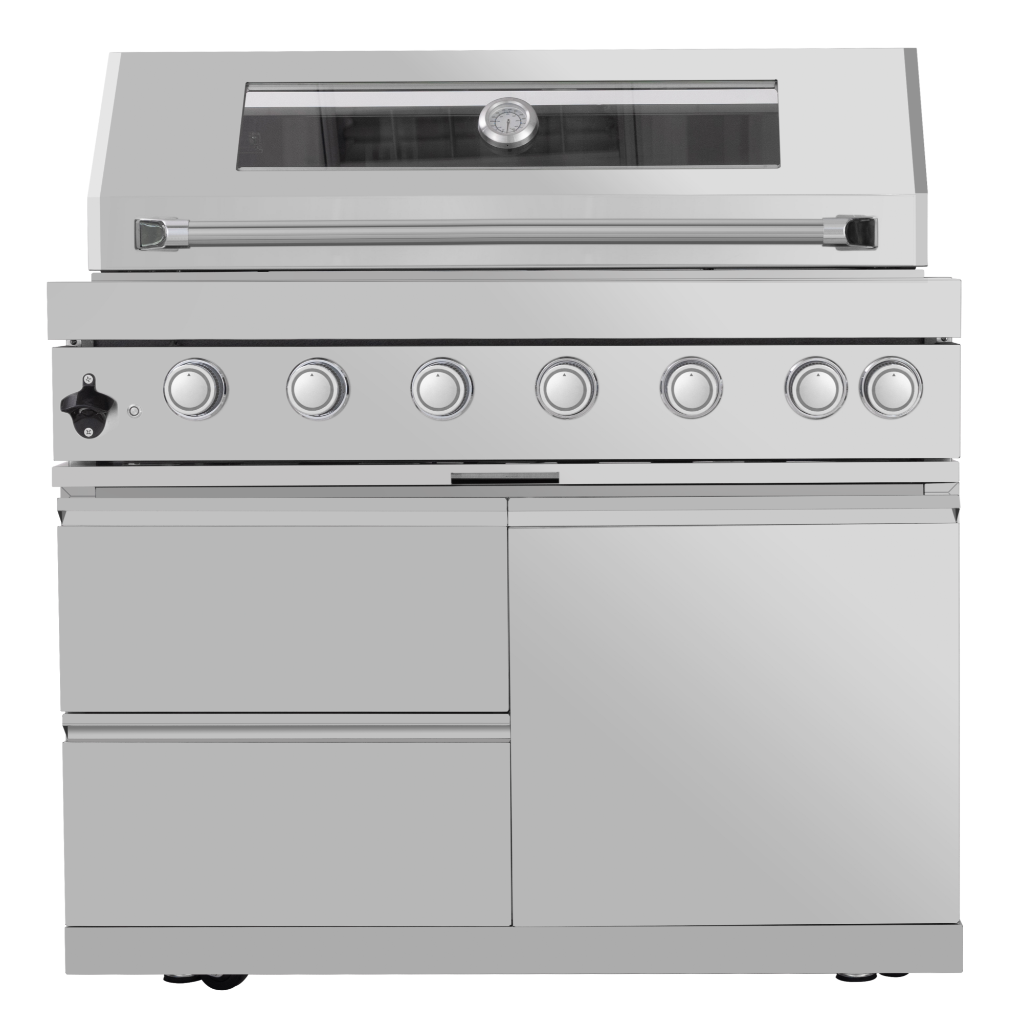 128" 120,000 BTU 6-Burner Outdoor Kitchen Island Grill with Pizza Oven by Chery Industrial