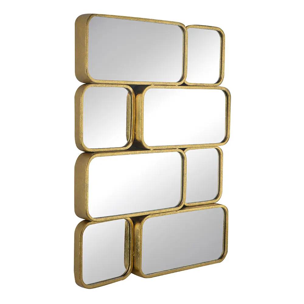Mirror With en Metal Framed Decorative Rectangle Mirror For Bedroom Dressing Room, Hallway Or Living Spac - Gold by Unique Piece Furniture