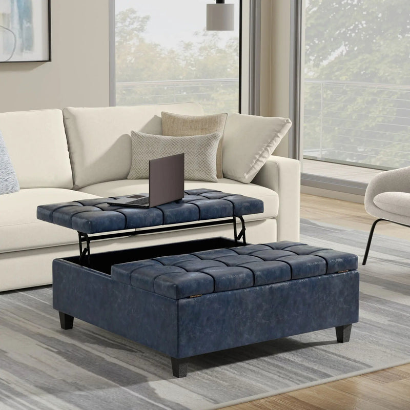 Harrison - Upholstered Coffee Table Storage Ottoman by Unique Piece Furniture