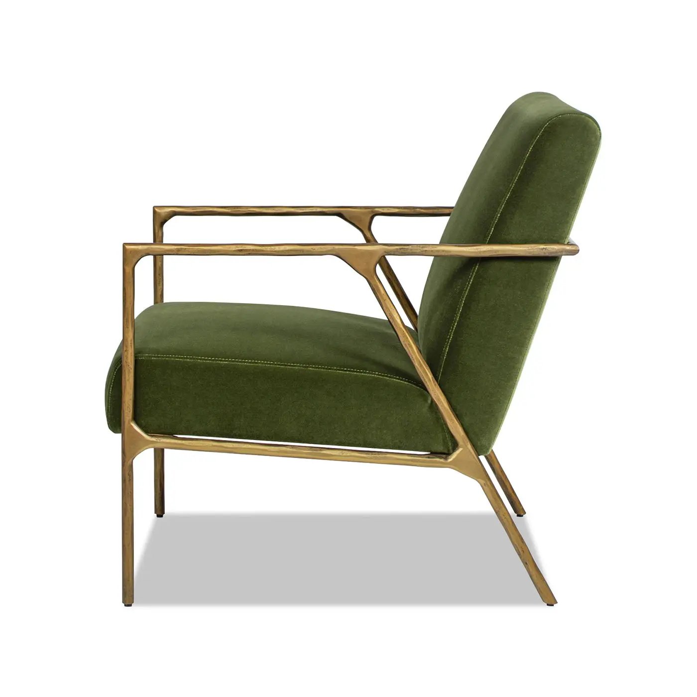 Aerin - Hammered Brass Upholstered Accent Arm Chair by HouseOfZazla