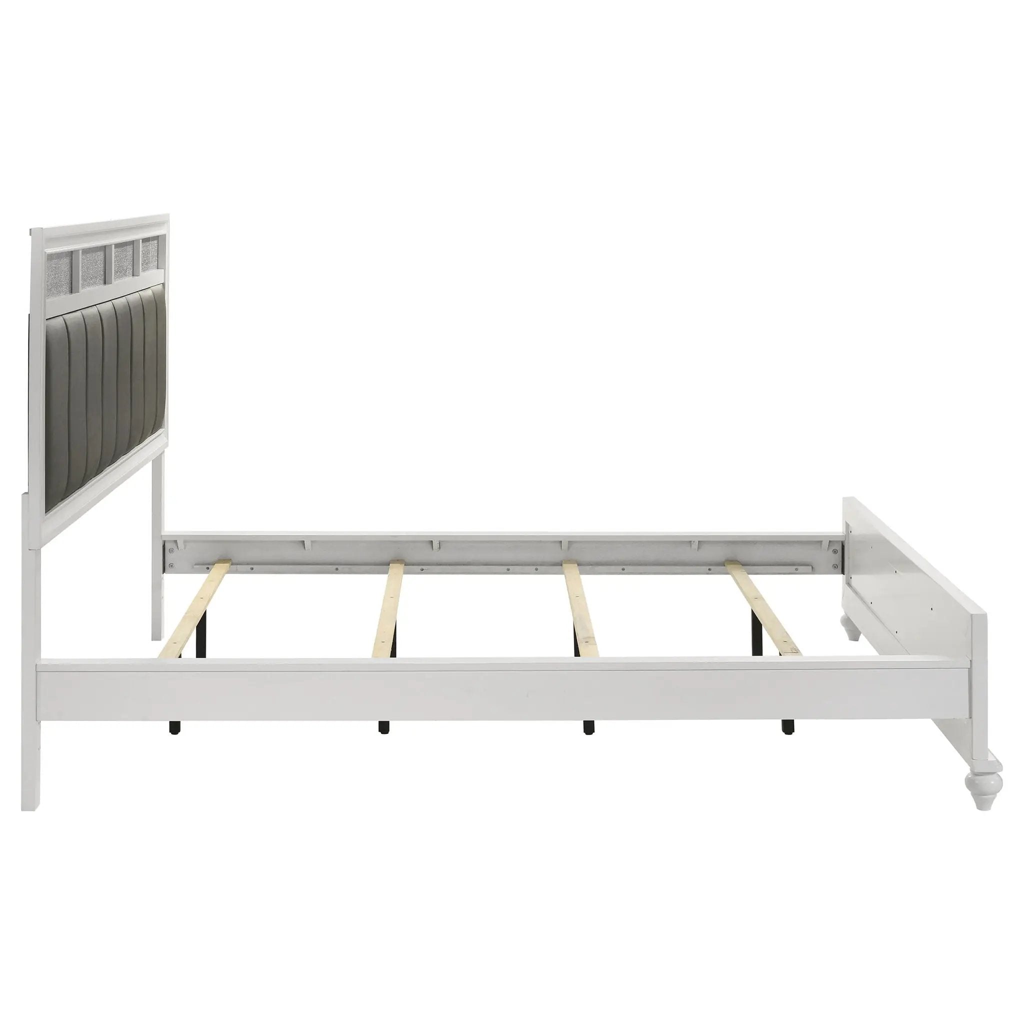Barzini Wood California King Panel Bed White by Unique Piece Furniture