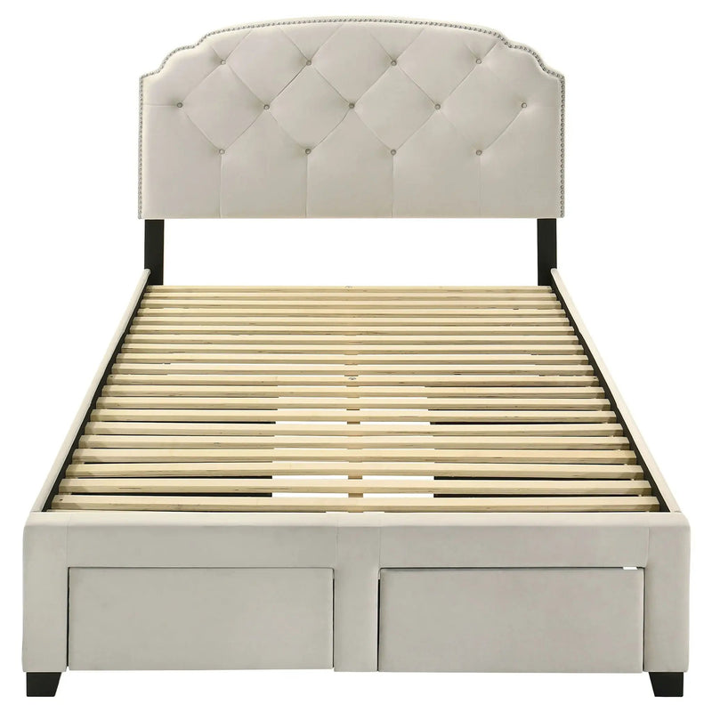 Marianna 4-drawer Upholstered Full Storage Bed Cream by Unique Piece Furniture