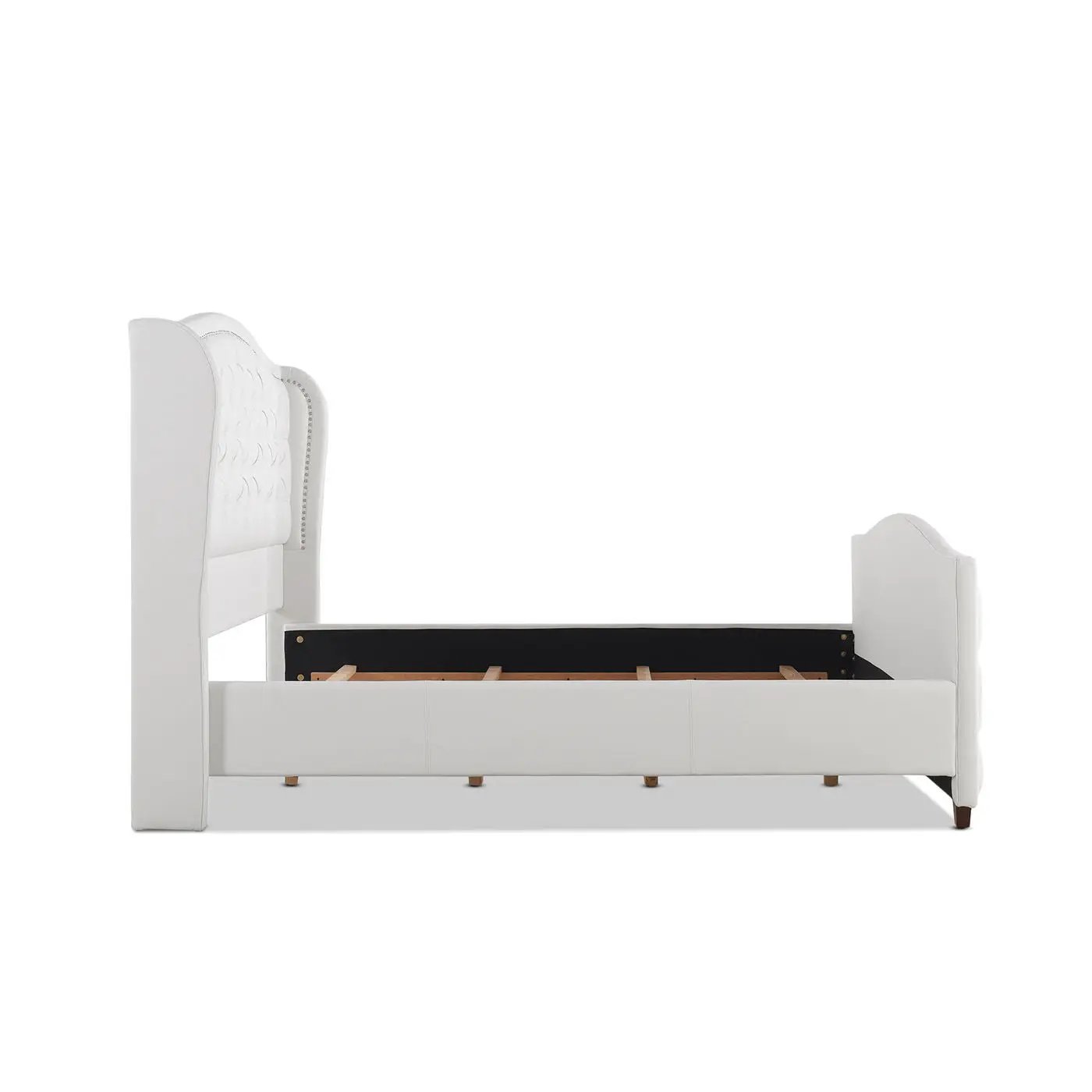 Marcella - Upholstered Shelter Headboard Bed Set by HouseOfZazla
