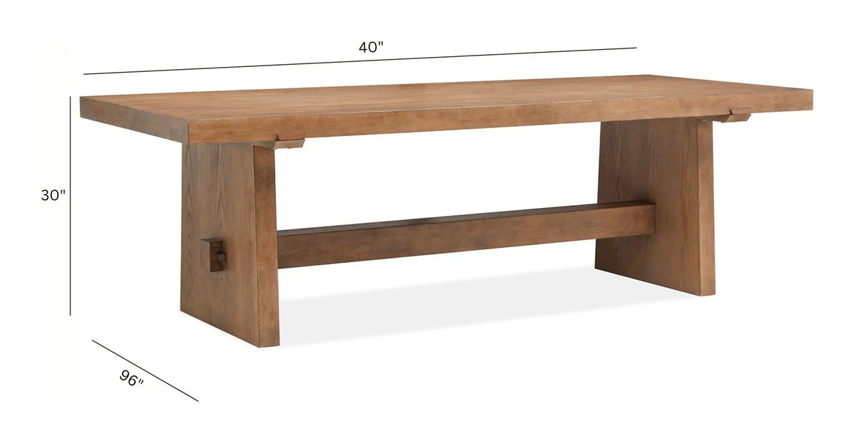 Lindon - Trestle Dining Table - Light Brown, photo 5 of 7