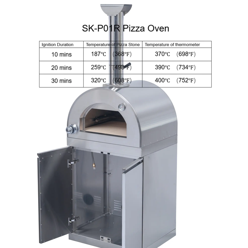 128" 120,000 BTU 6-Burner Outdoor Kitchen Island Grill with Pizza Oven by Chery Industrial