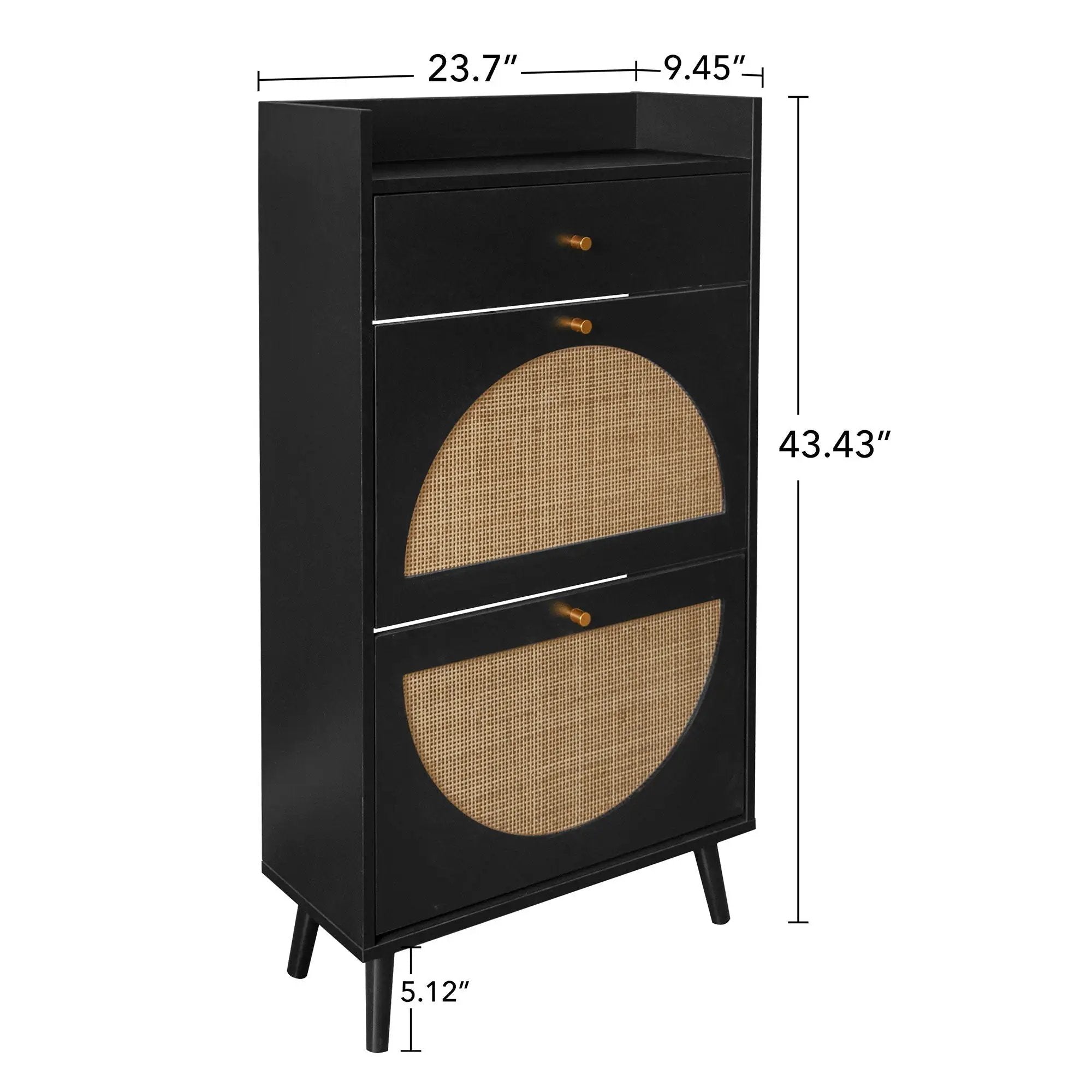 Allen - Rattan 2 Door 1 Drawer Cabinet Shoe Rack For Entrance by Unique Piece Furniture