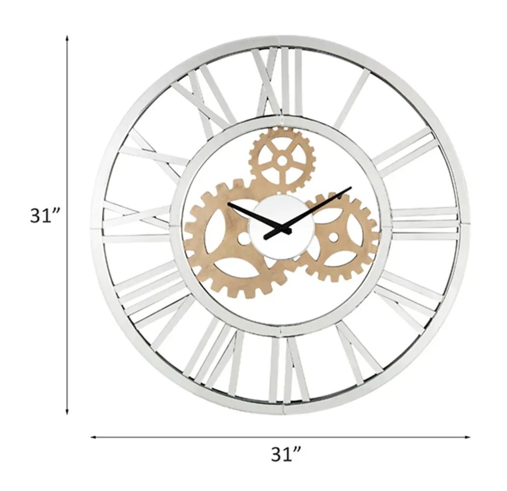Dominic - Wall Clock - Mirrored by Unique Piece Furniture