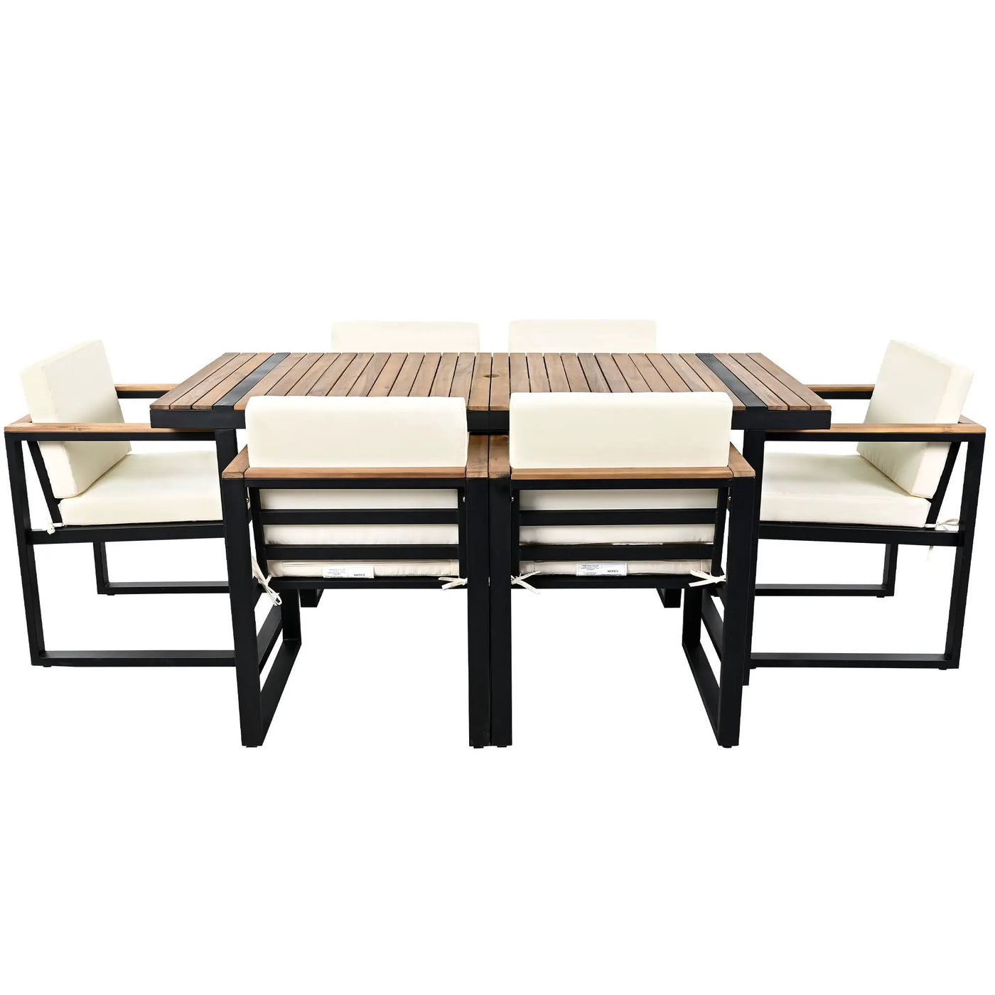 7 Pieces Outdoor Dining Set Patio Dining Table And Chair Set With And Removable Cushions For Patio by HouseOfZazla