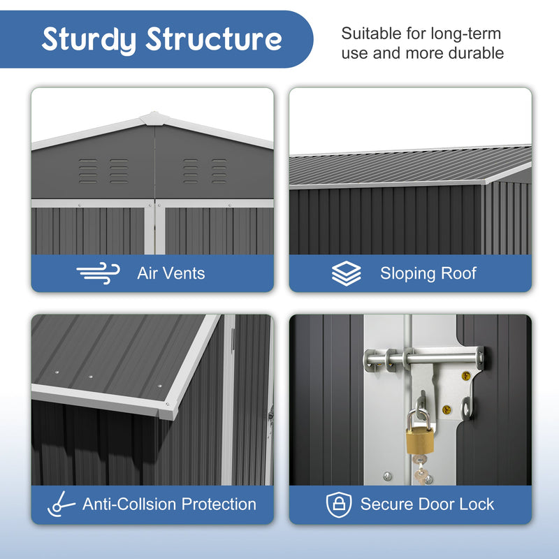 10x10 FT Large Outdoor Metal Storage Shed by HouseOfZazla