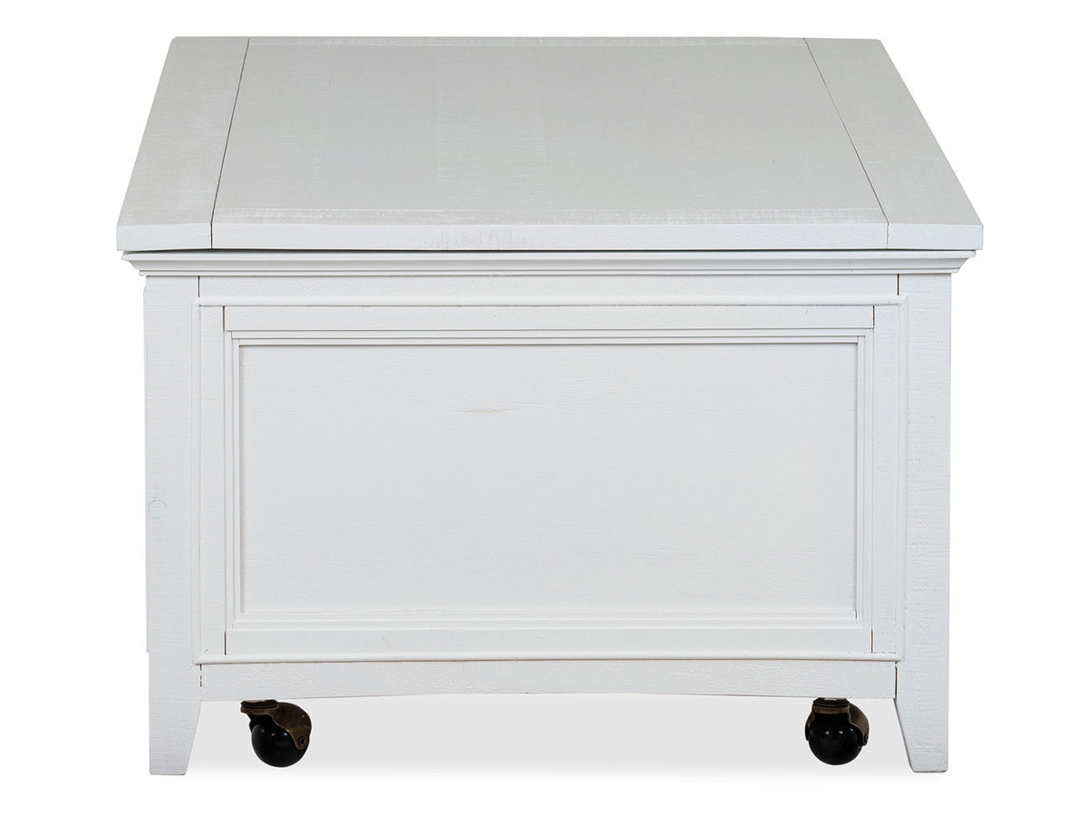 Heron Cove - Lift Top Storage Cocktail Table With Casters - Chalk White, photo 4 of 7