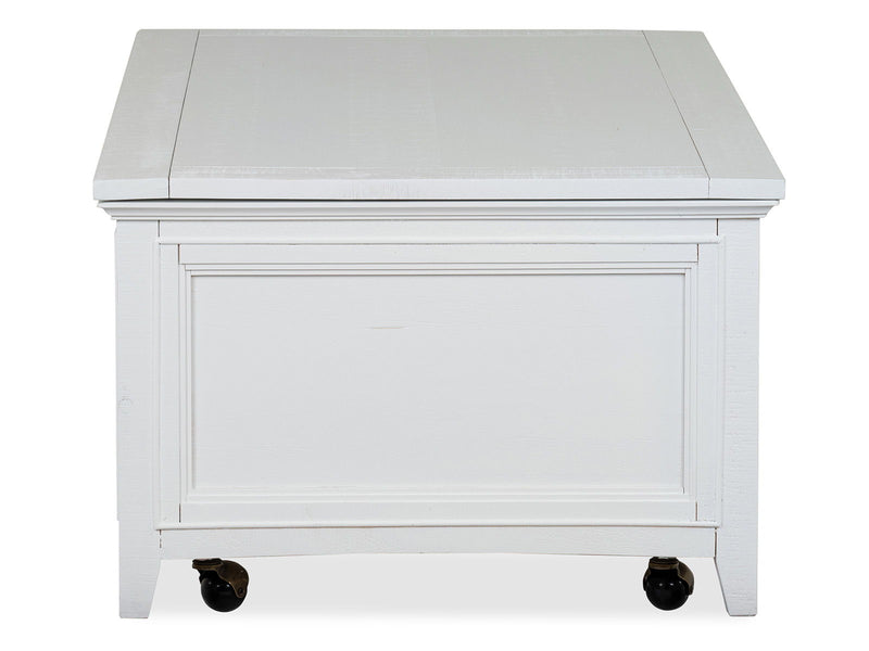 Heron Cove - Lift Top Storage Cocktail Table With Casters - Chalk White, photo 4 of 7