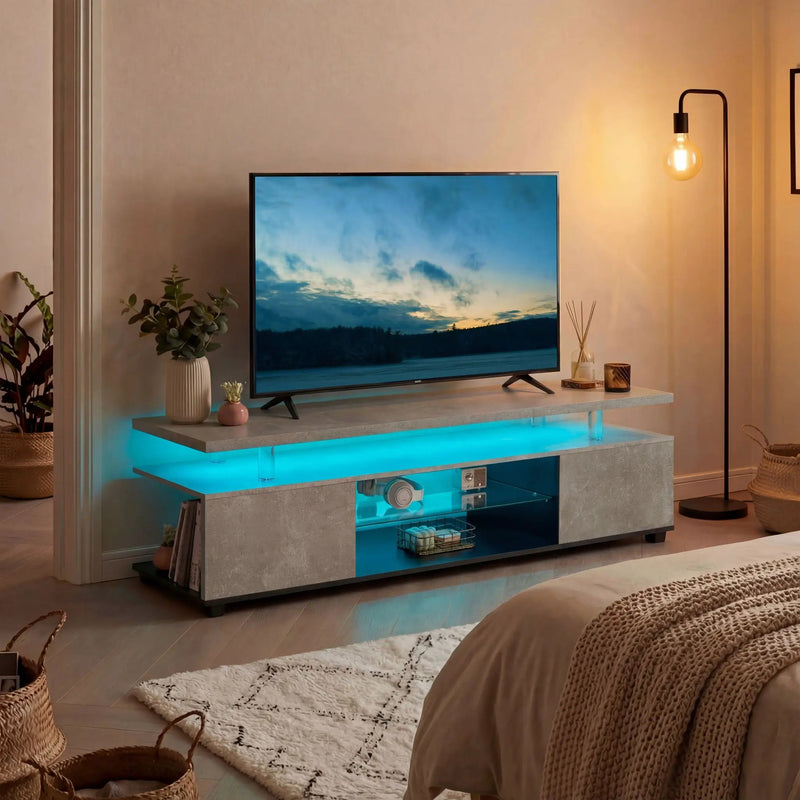 TV Stant With LED And Large Side Cabinet by Unique Piece Furniture
