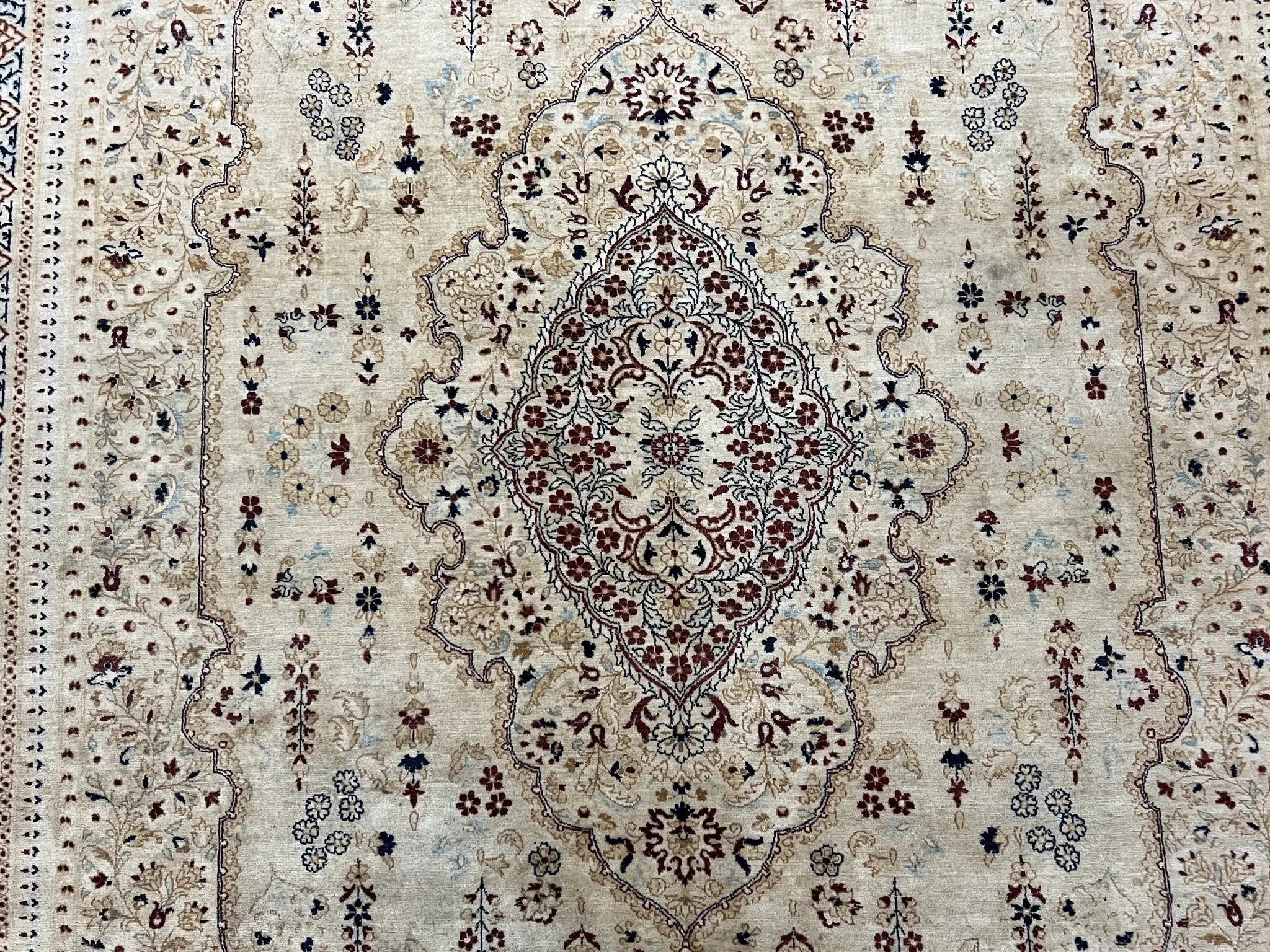Pak Persian Rug 9x11, Very Fine Hand Knotted Oriental Carpet, Haji Jalili Design, Ivory/Cream, Wool Handmade Room Sized Rug 9 x 11 ft, Nice by Jewel Rugs