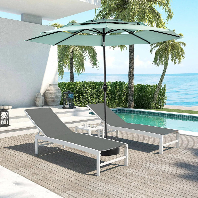 Aluminium 10ft 3 Tier Auto-Tilt Outdoor Patio Umbrella - Light Green by HouseOfZazla
