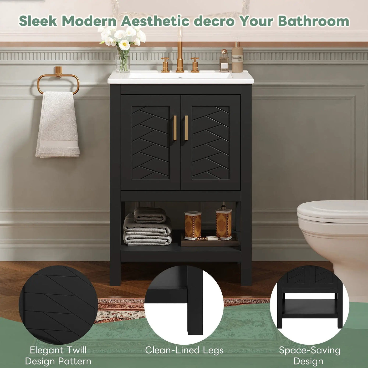 Modern Bathroom Vanity With Elegant Twill Design by HouseOfZazla