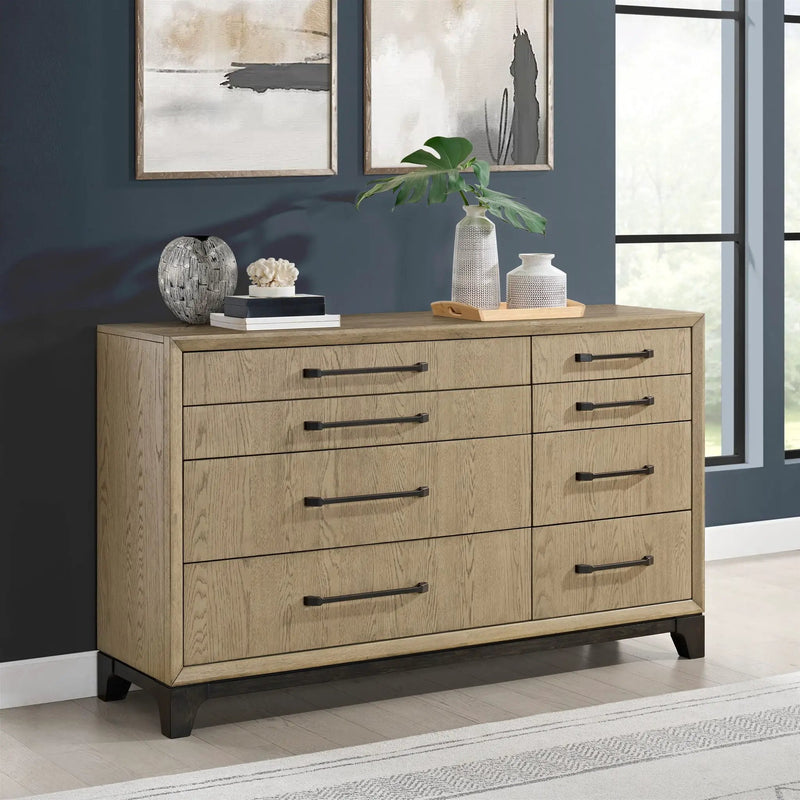 8 Drawer Dresser With Feet And Pulls - Brown by HouseOfZazla