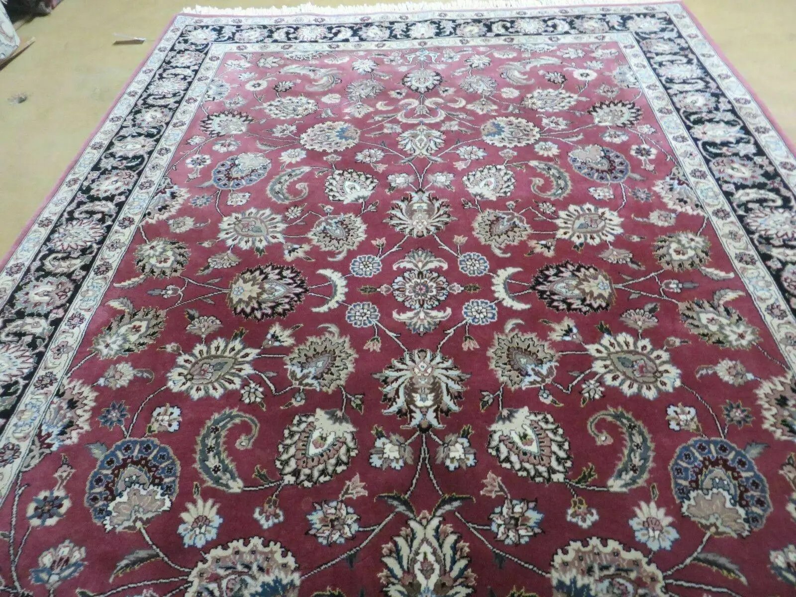 6' X 9' Vintage Handmade Fine India Floral Oriental Silk Accent Wool Rug Carpet by Jewel Rugs