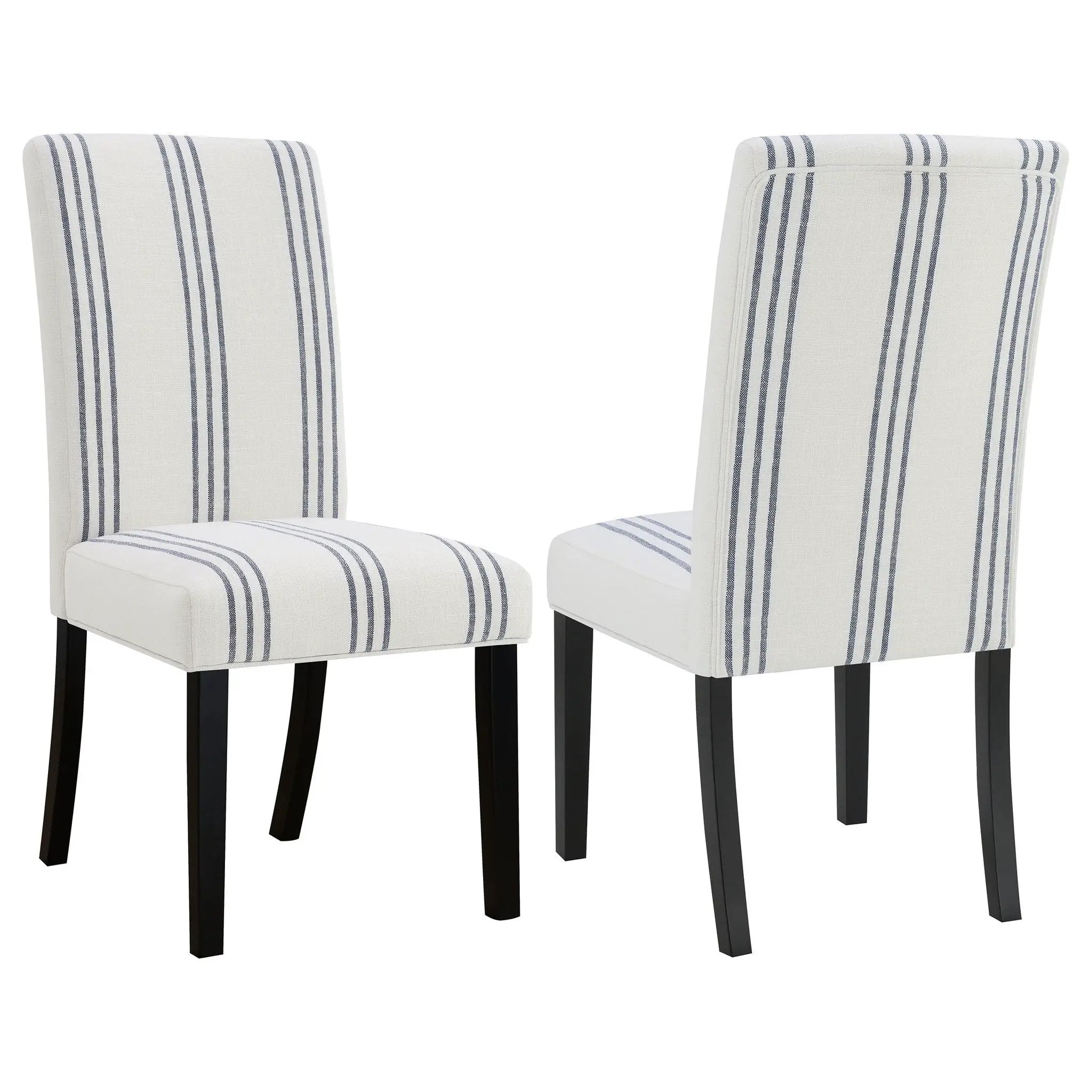 Draper - Upholstered Dining Chair (Set of 2) With Vertical Stripes - Beige by HouseOfZazla
