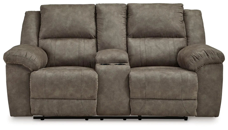 Laresview - Dbl Reclining Loveseat with Console - Fossil by Unique Piece Furniture