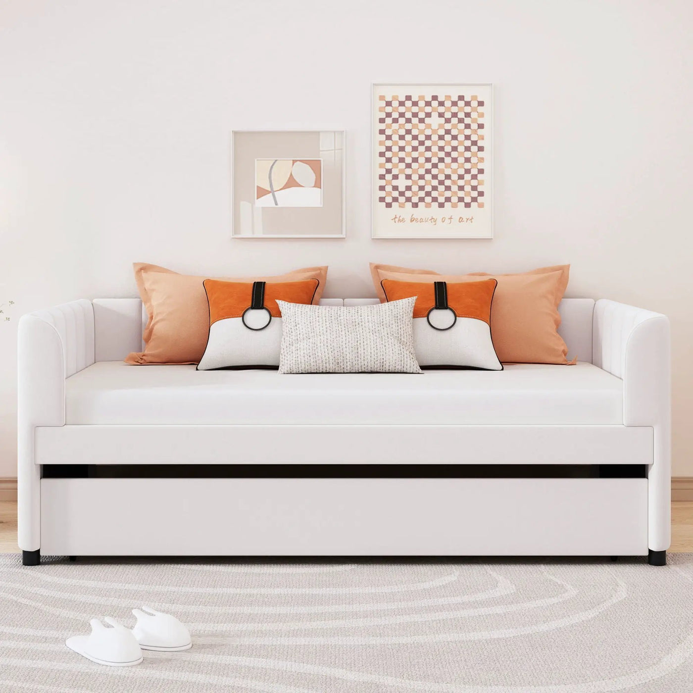 Upholstered Daybed With Ergonomic Design Backrest by HouseOfZazla