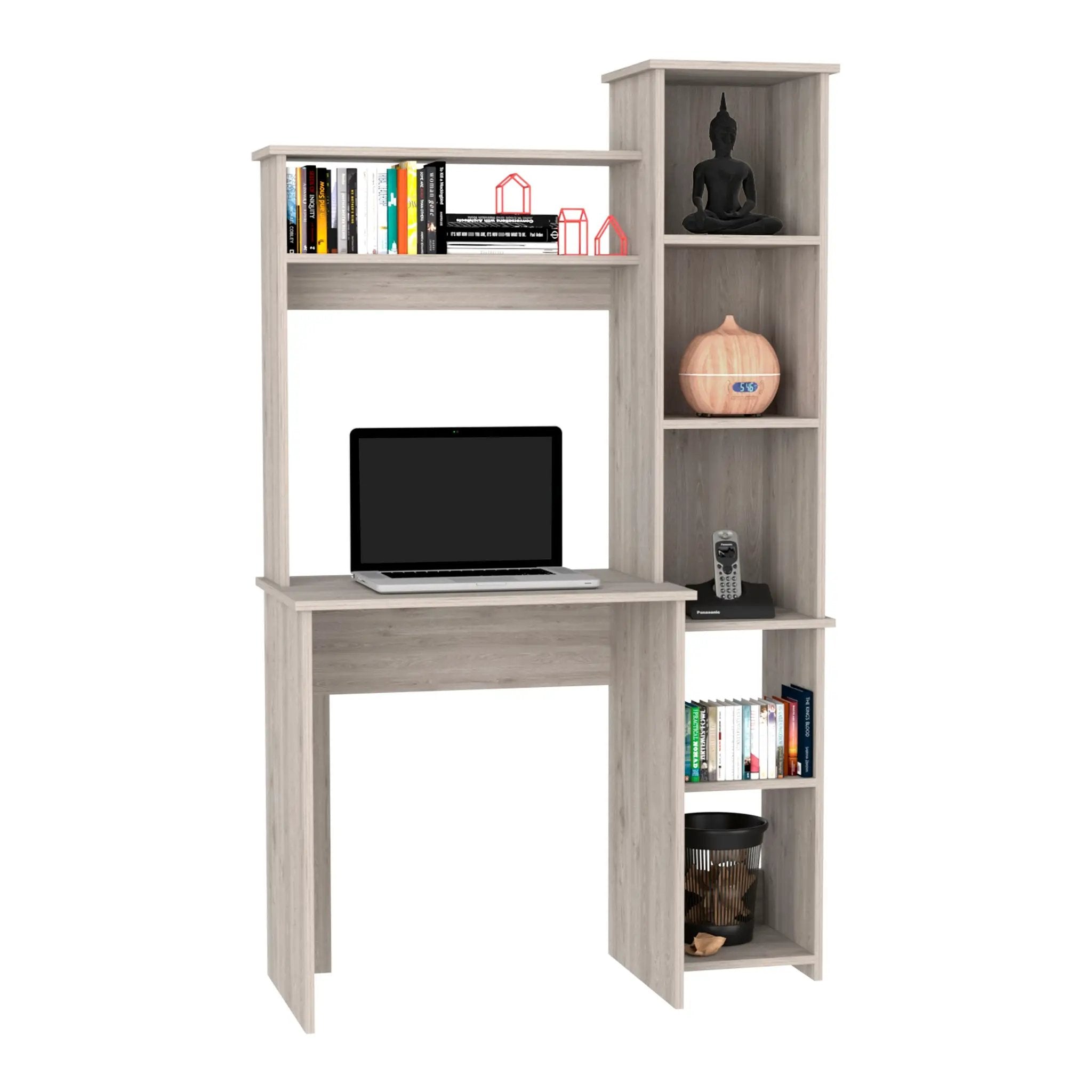 Versalles Writing Desk, Two Superior Shelves, Five Cubbies - Light by HouseOfZazla