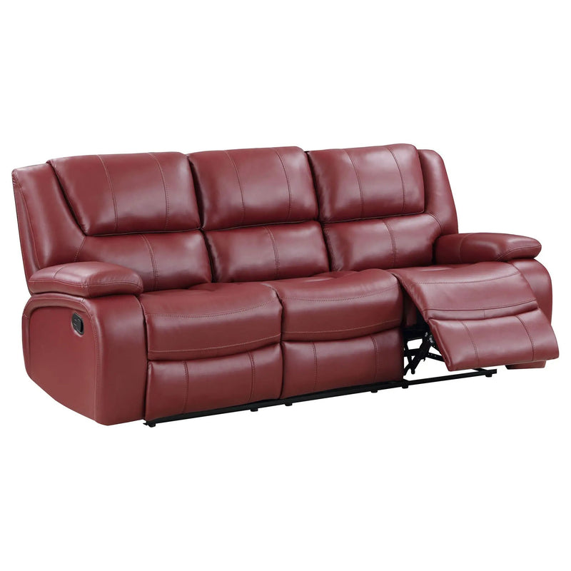 Camila 2-piece Upholstered Reclining Sofa Set Red by Unique Piece Furniture