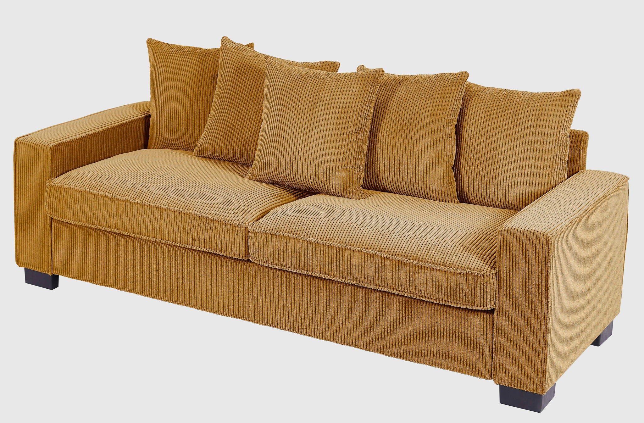 Luxe Sofa With 5 Matching Toss Pillows, Sleek Design, Spacious And Comfortable 3 Seater Couch by HouseOfZazla