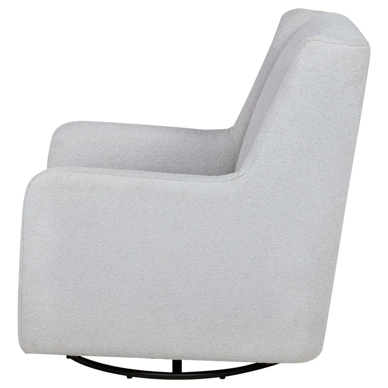 Serra Boucle Upholstered Swivel Glider Dove Grey by Unique Piece Furniture