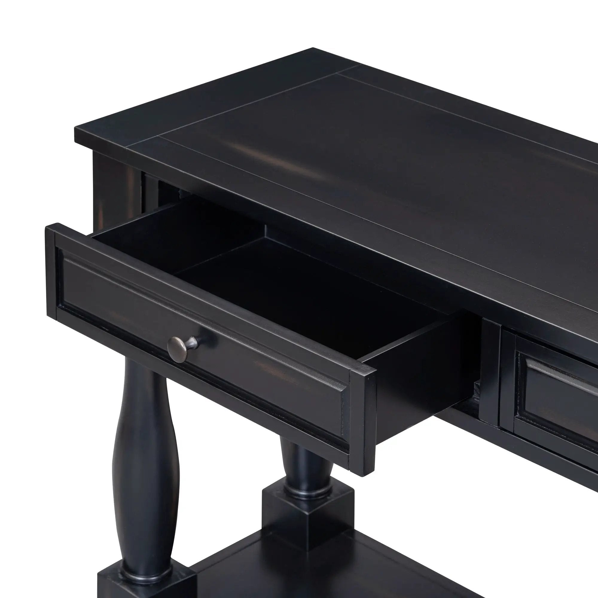 TREXM 63" Long Console Table with Drawers and Shelf by HouseOfZazla