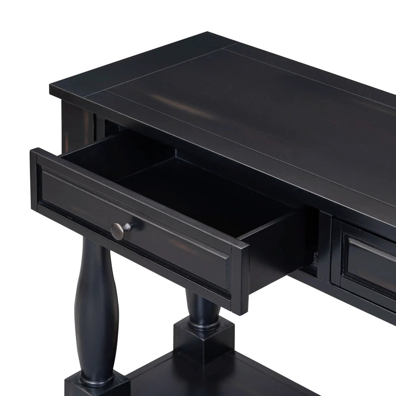 TREXM 63" Long Console Table with Drawers and Shelf by HouseOfZazla